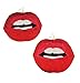 Red open lips kiss bright color sequin earrings on fish hooks. Very large and very light. Kisses.