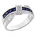 FlameReflection Stainless Steel Ring Blue CZ Cluster Wedding Engagement Ring Women Non Tarnish SPJ