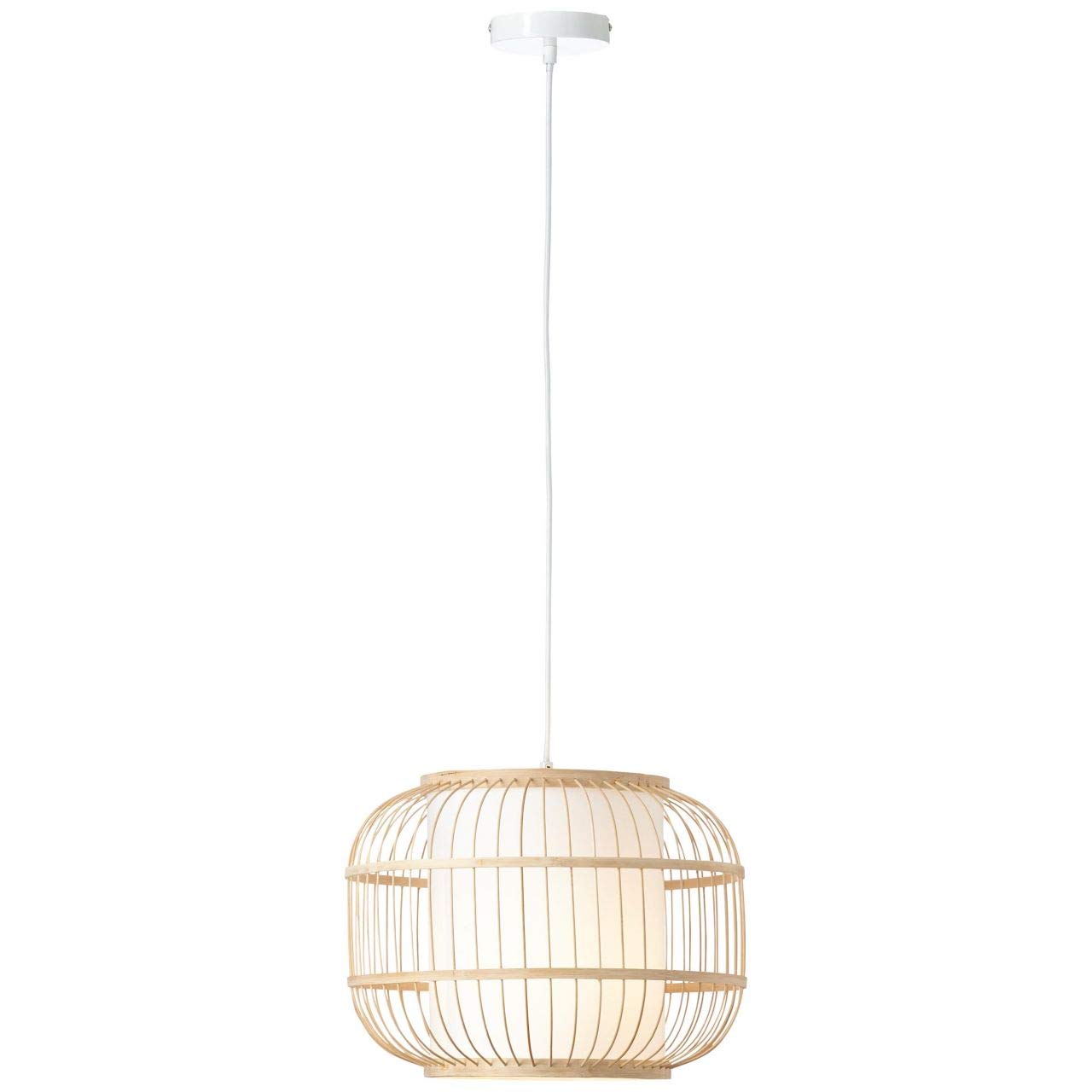 Brilliant Pendant Light, Metal Bamboo Textile, E27, 40 W, Brown