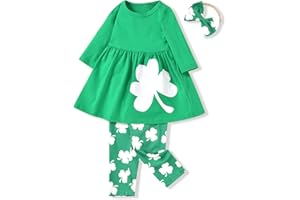 AALIZZWELL Toddler Girls Floral Tunic Outfit for Fall Winter