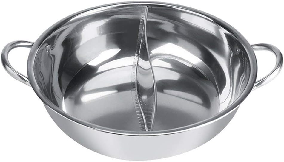 Hot Pot Cooker Double Boiler Pot Chines Cooking Thickness Stainless Steel Induction Hob Shabu (32cm)