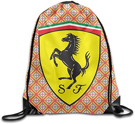 IYaYa Ferrari Logo Drawstring Backpack Travel Bag