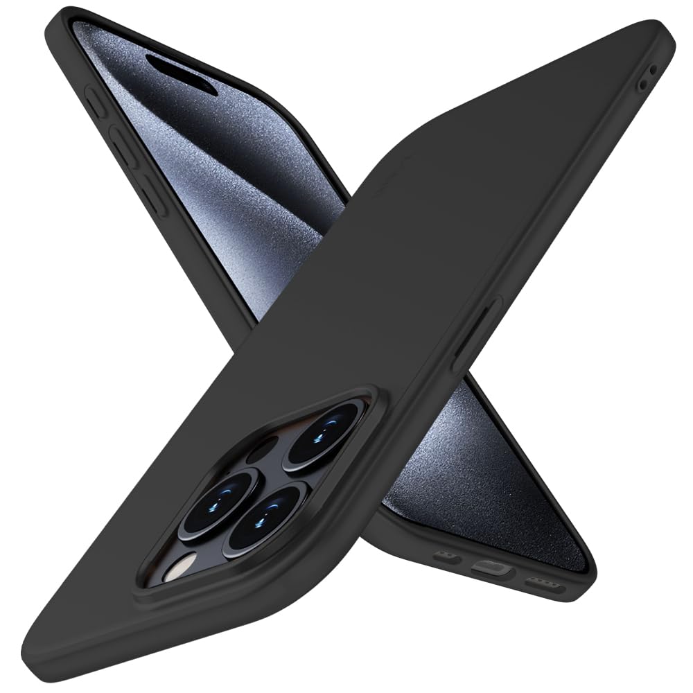 X-level for iPhone 15 Pro Case, [Guardian Series] Ultra Thin Soft TPU Bumper Matte Lightweight Anti-Scratch Flexible Gel Protective Case Cover Compatible with iPhone 15 Pro 6.1'' - Black — image 1