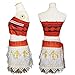 KINOMOTO Moana Princess Dress Up Girls Adventure Outfit Polynesian Cosplay Costume(S)