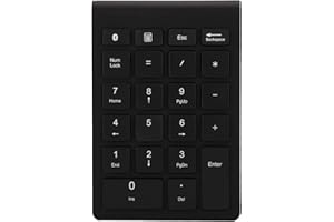 BT Number Pad, BT Numeric Keypad, BT304 22 Keys Numeric Keypad Mini Keyboard Compatible with BT 5.0 (Black)