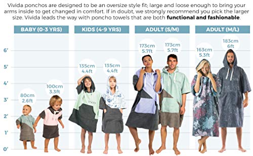 Vivida Lifestyle - Originele poncho met capuchon en droge veranderende badjas - badjas met sneldrogende stof, grote zak… - Image 3