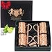 [Christmas Gift Set] 100% Real Moscow mule mugs, Set Of 4 copper cups for drinking Each Mug is HANDCRAFTED- Food Safe Pure Solid Copper Cups gift set (Set of 4 Gift Box)