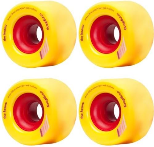 Orangatang Keanu 66mm 86a Yellow Longboard Skateboard Wheels Set of 4 New by Orangatang