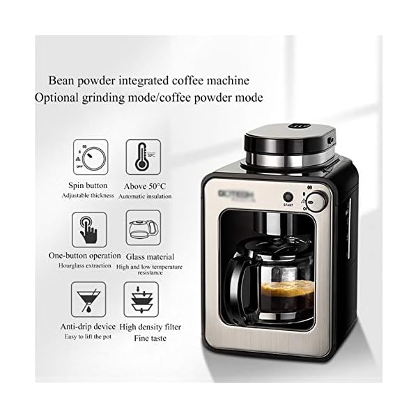 WGYDREAM Kaffeemaschine Kaffeevollautomat Kaffeemaschine Automatische Kaffeemaschine Kaffeemühle Brew AMERICAL DRIP… – Bild 4