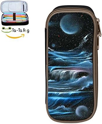 3D Printed Planetary falls gazda Multicolor pen bag,Pencil case Teens pen container,Double zipper student stationery girl's durable large volume bag of makeup bag