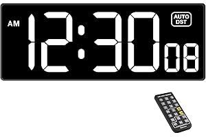Soobest Digital Wall Clock with Seconds for Gym, Remote Countdown Timer Large LED Display 5 Dimmer, (10.2" White)