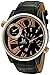 Joshua & Sons Men's JS72BKR Rose Gold Dual Time Zone Quartz Watch With Black Dial and Black Leather Strap