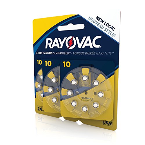 RAYOVAC Size 10 Hearing Aid Batteries, 24-Pack, L10ZA-24ZMB