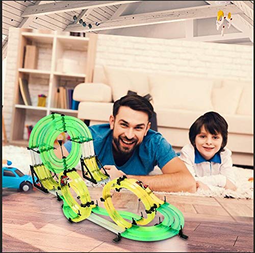 RC Car with Track,Syslux Racing Track Car, Car Race Track Sets Speeding Racing Car with 3D Track,2 Cars, 2 Hand-Operated Controllers, Assembly for Children Educational Toy Birthday - Thumbnail 7
