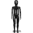 SHAREWIN Child Mannequin, Kids Mannequins Full Body 43.3 Inches, Black Children Dress Form Mannequins, Realistic Detachable Manikin Body Display with Metal Base