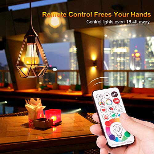 LED Light Bulbs, Color Changing Light Bulb with Remote Control, 10W E26/27 LED Lights with 120 Colors, Dimmable & Timing LED Bulbs, Decorative Mood Light, Perfect for Home Party Holiday and More - Thumbnail 5