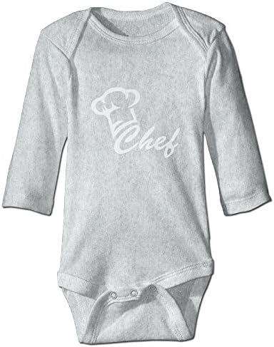 YOG MILK Chef Cook Cooking Hat Infant Baby's Romper Long Sleeve Jumpsuit Climb Clothes