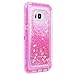 Galaxy S8 Case, Dexnor Glitter 3D Bling Sparkle Flowing Quicksand Liquid Bumper Clear 3 in 1 Shockproof TPU Silicone + PC Heavy Duty Protective Defender Cover for Samsung Galaxy S8 - Pink