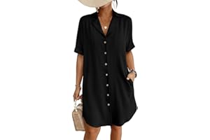 Bsubseach Button Down Beach Cover Up for Women Bikini Swimsuit Coverups for Women 2025 Button Down Beach Dress Shirt