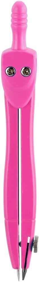 GoombyMetal Compass Devider Tool School Stationary in Plastic Case, Pink