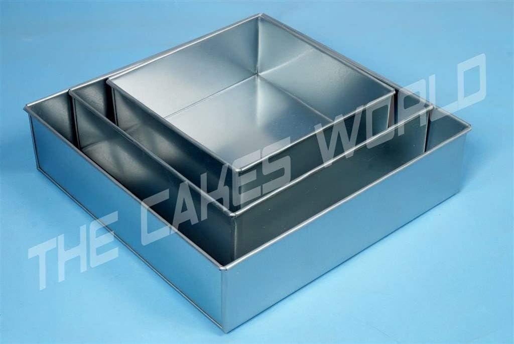 3 Tier Square Multilayer Birthday Wedding Anniversary Cake Tins 3 cake