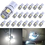ENDPAGE 20x 194 168 2825 W5W T10 5-SMD White LED Light Bulbs Replacement for Interior Dome Map Dashboard Lights Trunk Lamp and Exterior License Plate Side Marker Parking Lights Fit RV Camper Van Truck