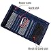Rough Enough Minimalist Travel Credit Card Canvas Wallet Case Holder Pouch Bag Front Pocket Bifold Portable Coin Cash Organizer with Zipper Pocket for Boys Girls Mens Women (Denim Blue Stripes)