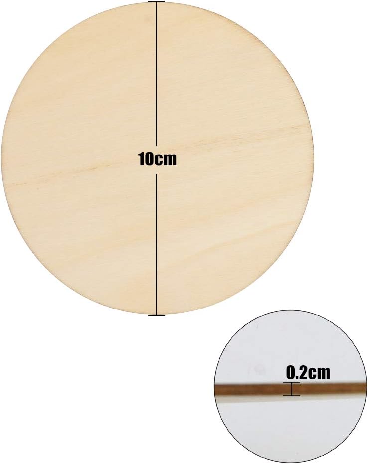 SKPPC 80 Pieces 4 Inch Unfinished Wood Circles Rounds Wooden Cutouts for Crafts, Door Design, Christmas Decorations, Coasters and DIY Home Decor : Kitchen & Dining