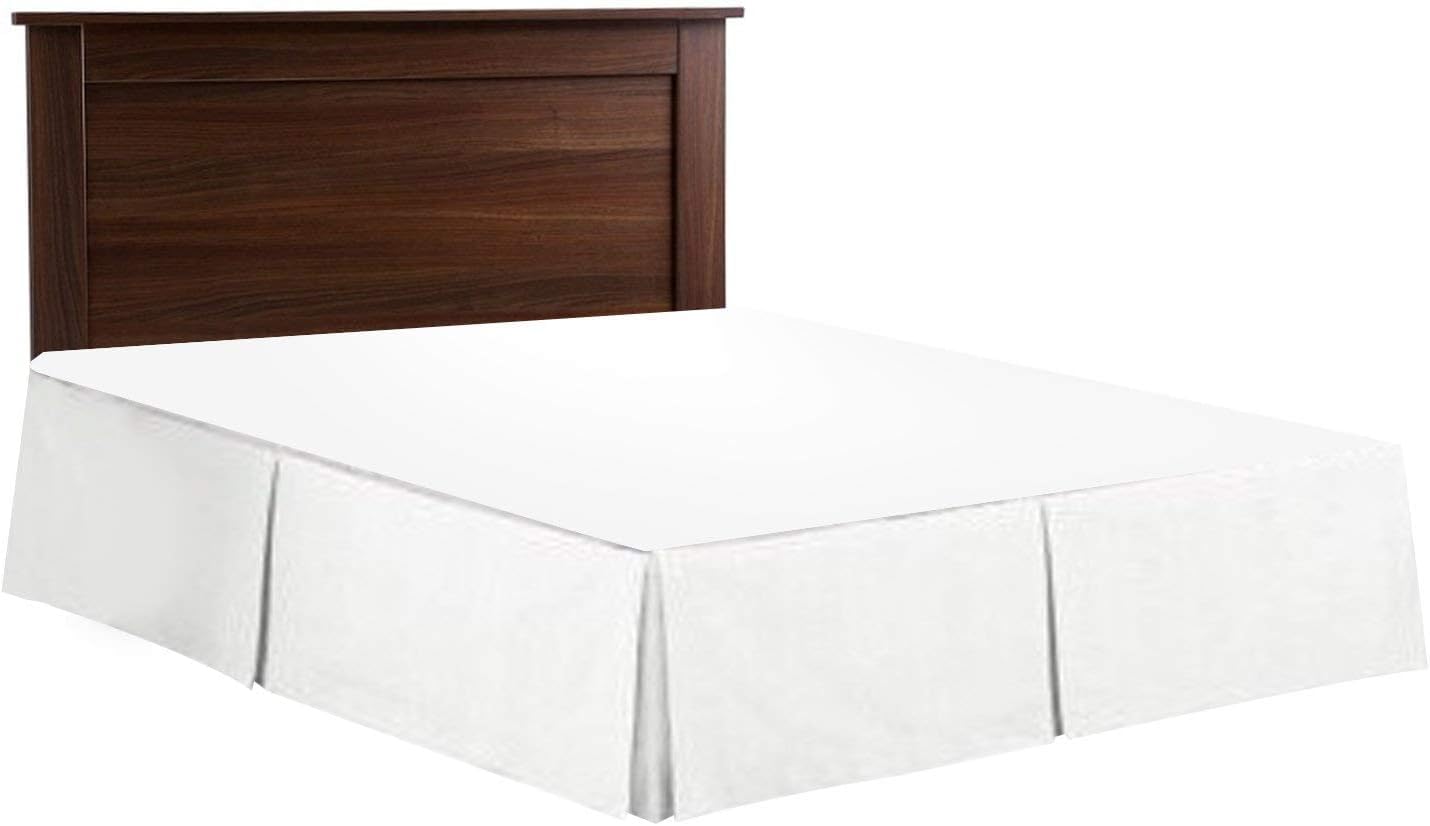 Photo 1 of Queen Size Bed Skirt - 100% Egyptian Cotton, White Plain Color in 600 Thread Count, 16 Inch Drop, with Platform Easy to Fit and use, Heavy Tc