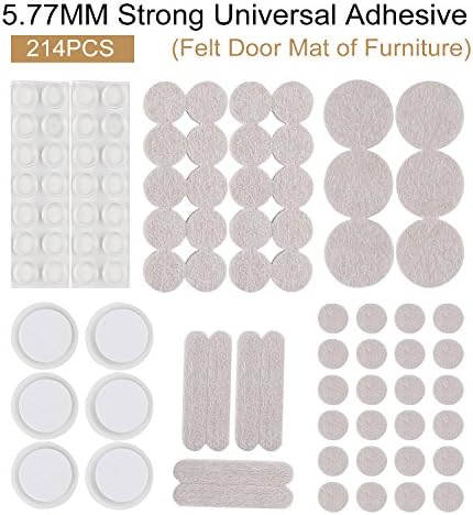 SLDHR Furniture Pads Grippers (214PCS) Perfect for Hard Surfaces - Multi Size(7 Pads) Anti Slip Rubber Heavy Duty Felt Core - No Nails, No Glue– Your Best Wood Floor Protectors.