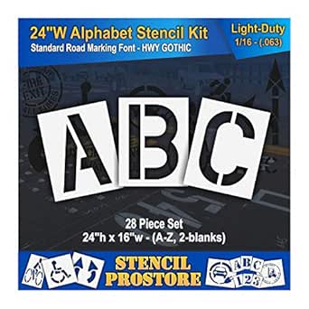 Amazon.com: Pavement Stencils - 24 inch Alphabet KIT Stencil Set - (28