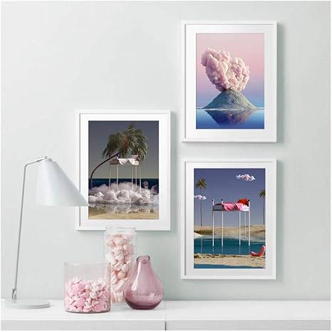 Amazon 抽象クラウドはしごベッドフラワーツリー壁アートキャンバス絵画北欧ポスターとプリント壁写真用リビングルームの装飾 50 70センチ 3フレームなし ウォールステッカー オンライン通販