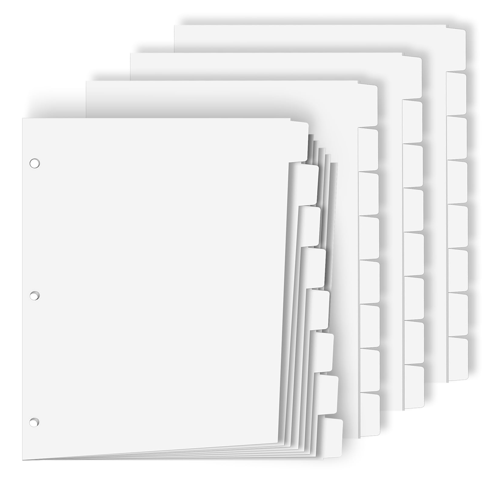 Photo 1 of Binder Dividers for 3 Ring Binder, 1/8 Cut Tabs, Letter Size, Blank Write On Page Dividers with 8 Big Tabs for School Office Home, 4 Sets, 32 Dividers, White
