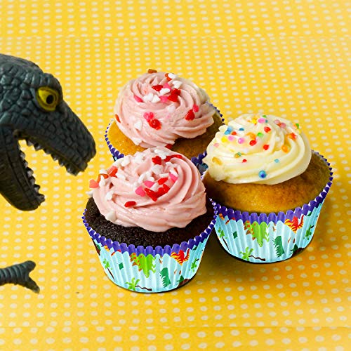200 Pieces Dinosaur Cupcake Wrappers Dino Cupcake Holders Dinosaur