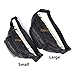 Polare Napa Cowhide Leather Fanny Pack Waist Bag For Outdoor Travel Camping Cycling Running Black-Large