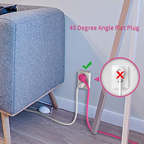 image for Power Strip with USB - NTONPOWER Travel Power Strip Flat Plug, 10ft Ex