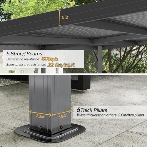 Domi Lean-To Hardtop Gazebo Review: Wall-Mounted 12' x 16' Patio Shelter image 11