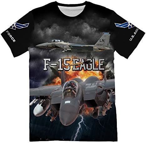 Personalized USAF Air Force Douglas F-15 Eagle T-Shirt for Mens 3D Allover Printed Military Lover Short Sleeve Top Tees