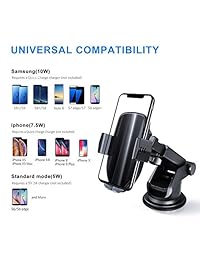Moskee Wireless Car Charger Mount,Automatic Clamping,Qi 10W 7.5W Fast Charging,Air Vent Phone Holder Compatible with iPhone Xs Xs Max XR X 8 8 Plus, Miyababy Samsung Galaxy S10 S10+ S9 S9+ S8 S8+