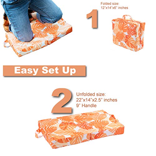 Raise Your Game Kneeling Pad, Knee Protector Cushion Pillow for Garden Work, Large Thick Kneeler Foam Support for Gardening, Household and Outdoor Chores, Exercise, Etc (Orange)