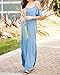 Imysty Womens Cold Shoulder Spaghetti Strap Maxi Dress Side Slit Long Dresses with Pockets