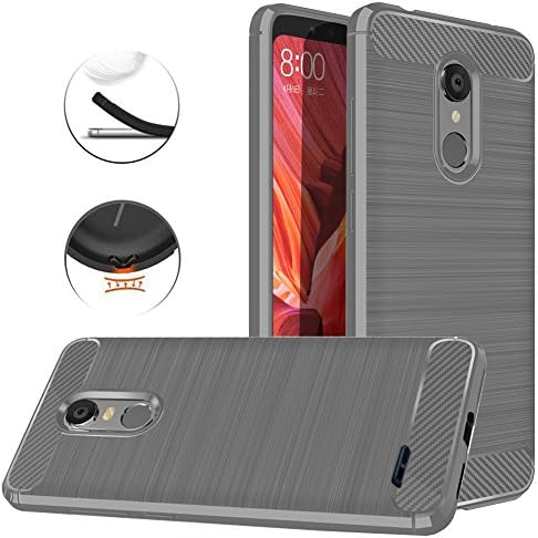 Nokia 7 Plus Case, Dretal Carbon Fiber Shock Resistant Brushed Texture Soft TPU Phone case Anti-Fingerprint Flexible Full-Body Protective Cover for Nokia 7 Plus (Gray)