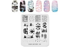 Nail Stamping Plate Fashion Nature Lake Lakeside River Seaside Jungle Night Sky Theme Multi-Pattern Stamp Print Image Stamp Template Nail Art for Nail Design By Rolabling