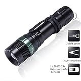 1Pc Crucial Popular 3000 Lumen LED Flashlight 3-Mode Brightness Light Adjustable Focus Aluminum Alloy Colors Black