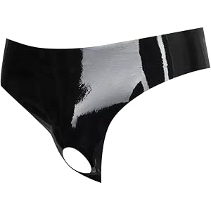 Jock Straps for Men PU Leather Low Rise Open Front Thongs Sexy Lingerie | Butt-Flaunting Gym Workout Bulge Bikini Pouch