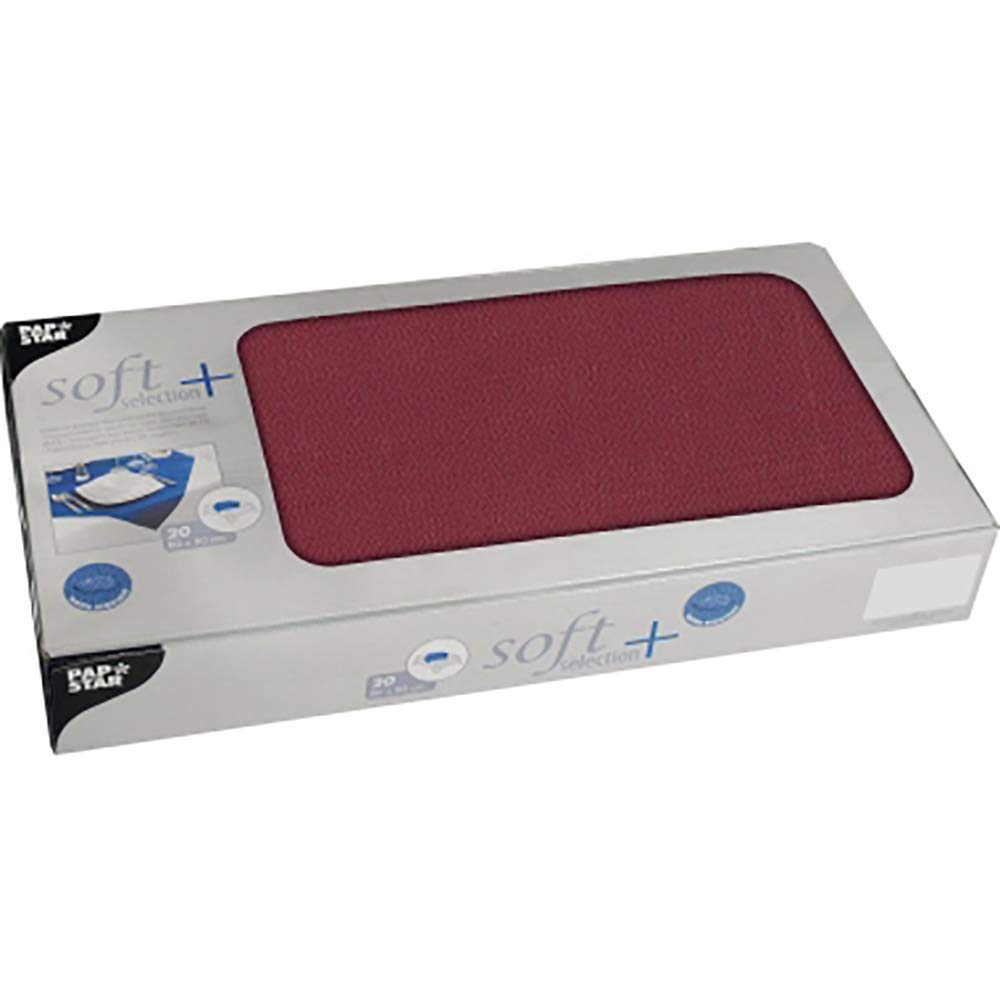 Papstar Soft Selection Tablecloths, Fabric-Like Fleece 20 Plus 80 x 80 cm Bordeaux/# 84921