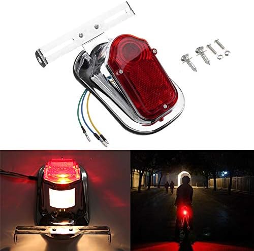 Jecenka Motorcycle Rear Tail Lights Brake Stop Light Lamp License Plate Bracket For Harley Chopper Cafe Race