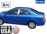 Made in USA! Fit 2009-2013 Toyota Corolla Stainless Steel Door Pillar Posts Chrome Cover Window Trim-6pc