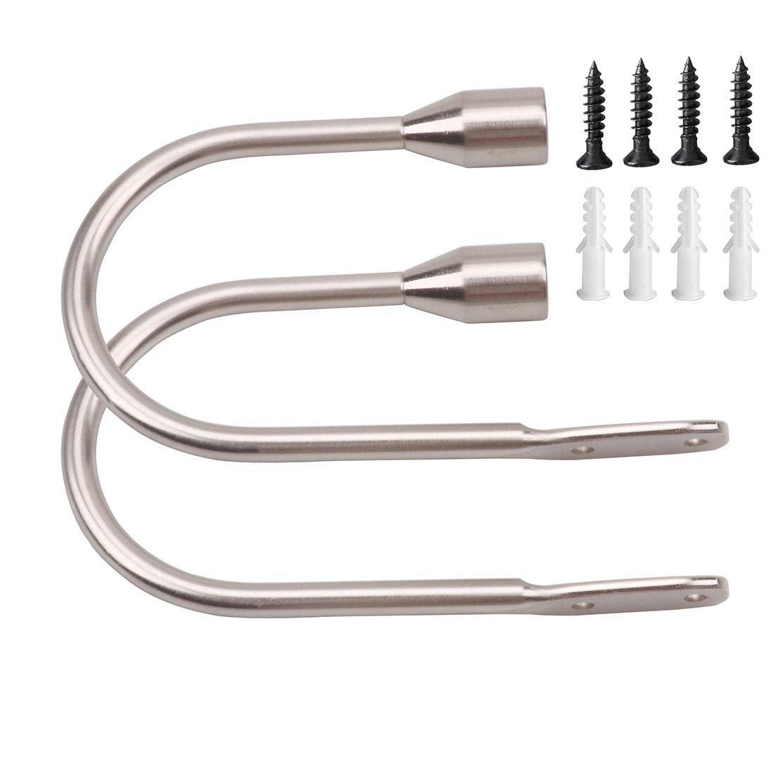 HSTYAIG Curtain Tiebacks, Decorative Drapery Curtain Holdbacks, Curtain Holder for Wide or Thick Window Draperies Set of 2 (Silver)