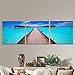 Wieco Art Blue Ocean 3 Piece Giclee Canvas Prints Wall Art Paintings for Living Room Bedroom Home Decorations Modern Stretched and Framed Seascape Artwork Grace Sea Beach Pictures Printed on Canvas